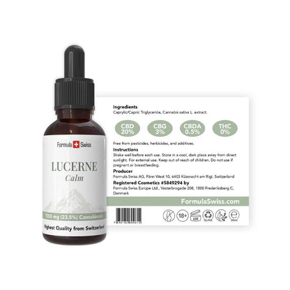 Бутилка Lucerne Calm с етикета си на бял фон