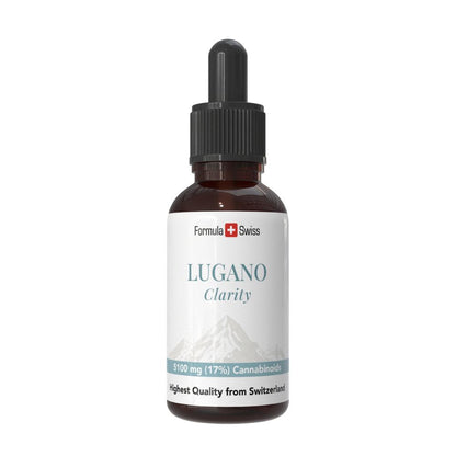 Бутилка Lugano Clarity с Formula Swiss брандиране на бял фон