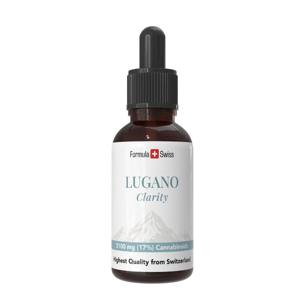 Бутилка Lugano Clarity с Formula Swiss брандиране на бял фон